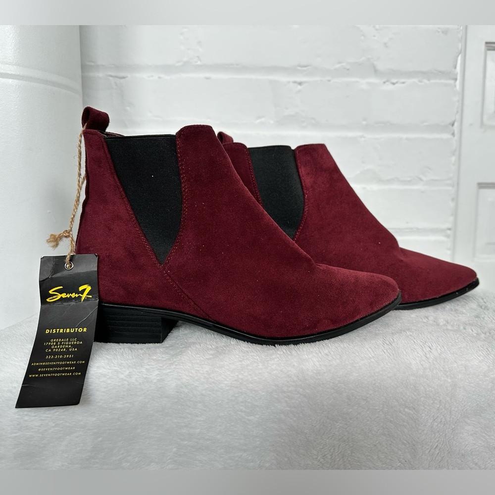 Seven7 Women's Burgundy Ankle Booties